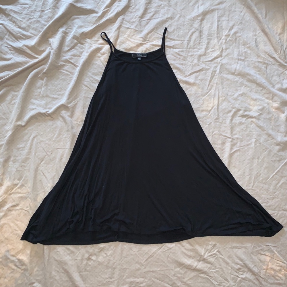 Black High Neck Flowy Summer Dress